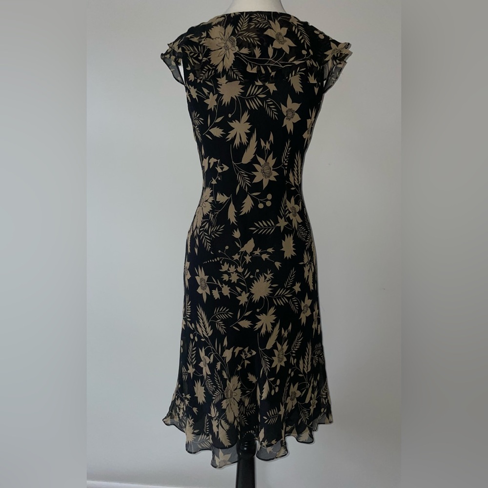 Ralph Lauren Floral Black and Cream Dress - Picture 3 of 6